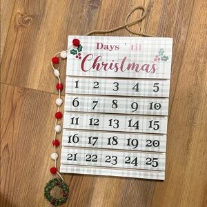 Christmas Countdown Calendar with Red and Green Accents